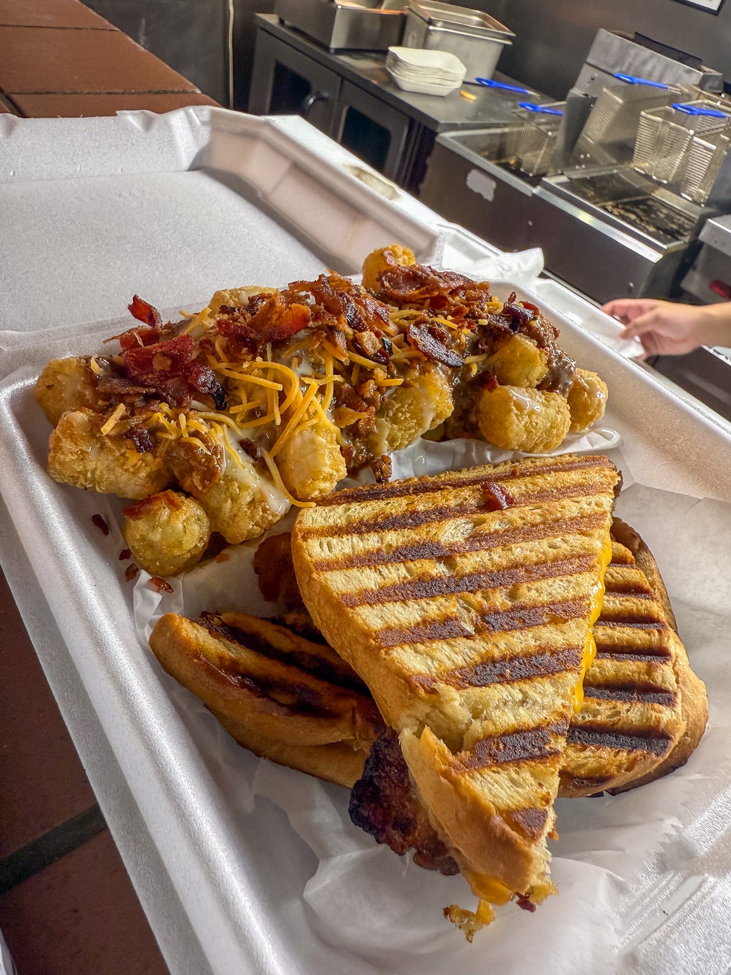 4. Grilled Cheese with Fries or Tots